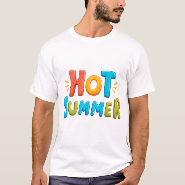Camiseta Verão quente - Carimbo da temporada de verão quent (Frente)