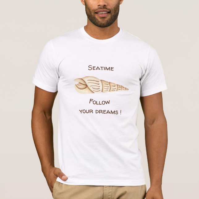 Camiseta Verão Siga seus sonhos Shell Romântico Fofo (Frente)