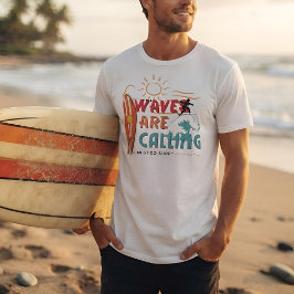 Camiseta Verão Tropical de Surf no Oceano Vintage