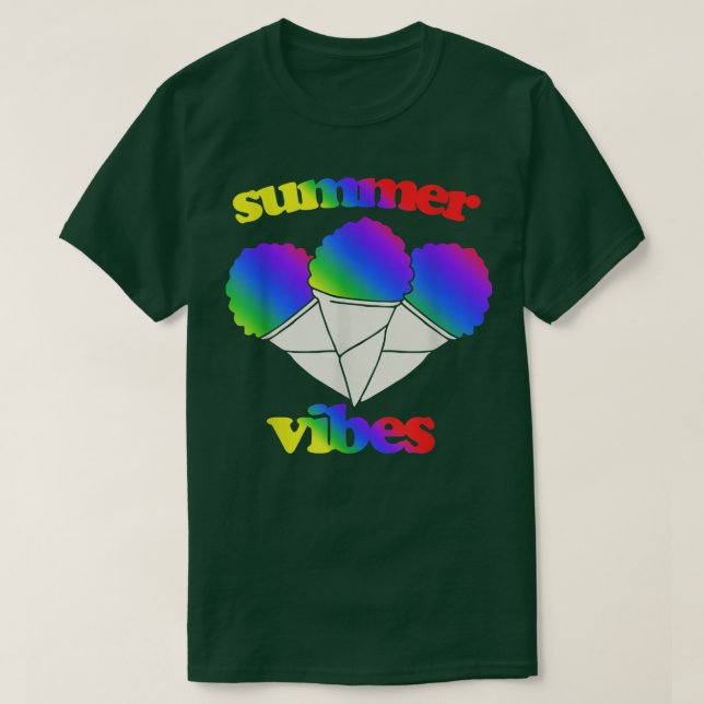 Camiseta Verbos de verão retrorreflectores da neve arco-íri (Frente do Design)