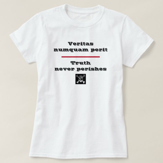 Camiseta Verdade nunca persegue Veritas Numquam Perit T-Shi (Frente do Design)
