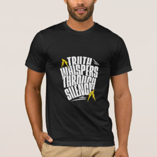 Camiseta Verdade sussurra através da citação do silêncio