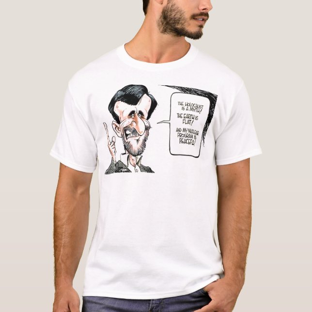 Camiseta Verdade &Telling da caricatura de Mahmoud Ahmadi (Frente)