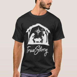 Camiseta Verdadeira História do Nascimento de Natal Bebê Cr