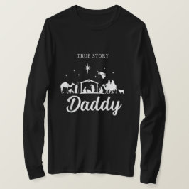 Camiseta Verdadeira História do Natal Papai Família Pijama