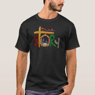 Camiseta Verdadeira História Natal Manger Cena de Natividad