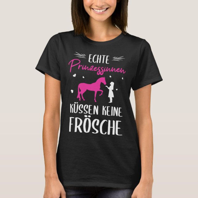 Camiseta Verdadeira Princesa Beijando Cavalos Sem Sapos Est (Frente)