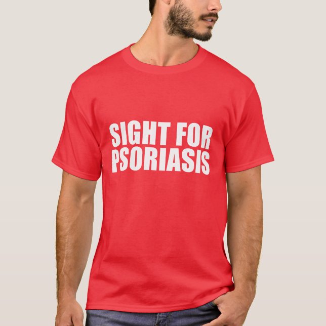 Camiseta Verdadeira visão para a Psoríase - Olhos de Loja N (Frente)