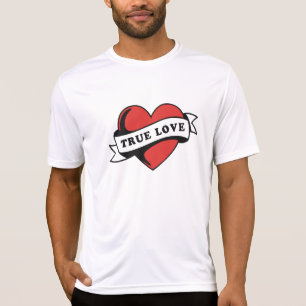 Camiseta Verdadeiro Coração de Tatuagem de Amor Clássico