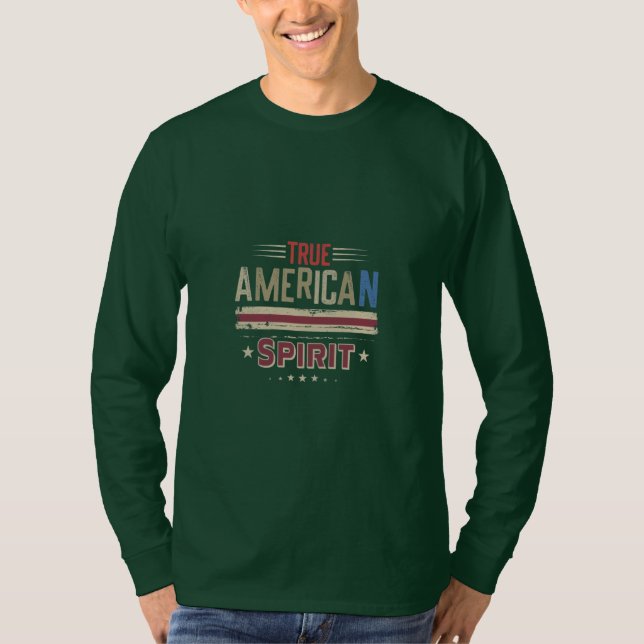 Camiseta verdadeiro espírito americano dos EUA (Frente)