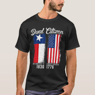 Camiseta Verdadeiro Texano Duplo Cidadão Ama Texas E Amér