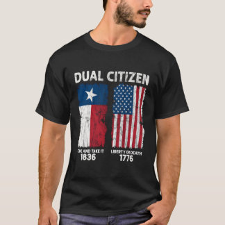 Camiseta Verdadeiro Texano Duplo Cidadão Ama Texas E Améric
