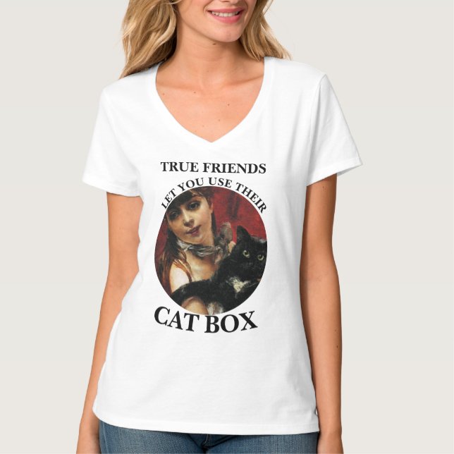 CAMISETA VERDADEIROS AMIGOS PERMITEM USAR A CAIXA DE GATO D (Frente)