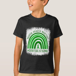 Camiseta Verde Arco-Íris Saúde Mental S Consciência Mês