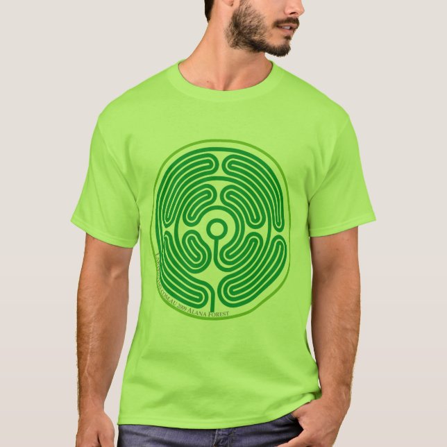 Camiseta verde august do labirinto do eco (Frente)