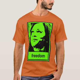 Camiseta verde-brava da liberdade de kamala