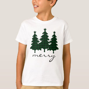Camiseta Verde Búfalo Check Árvores de Pinheiro