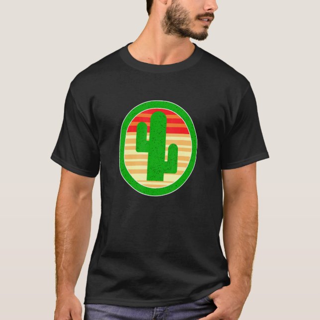 Camiseta Verde Cactus Serape Western Sunset (Frente)