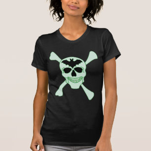 Camiseta Verde Caveira e Ossos Cruzados