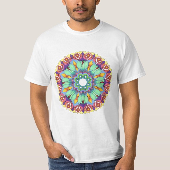 Camiseta Verde da mandala (Frente)