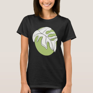 Camiseta Verde da planta Abstrato de folhas de Monstera