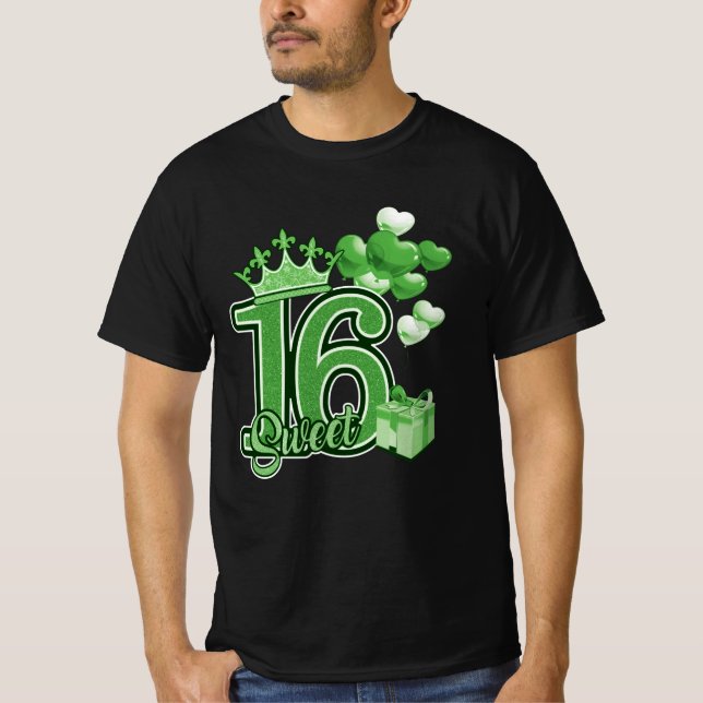 Camiseta Verde de aniversário dos 16 anos (Frente)