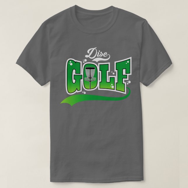 Camiseta Verde de Golfe de Disco (Frente do Design)
