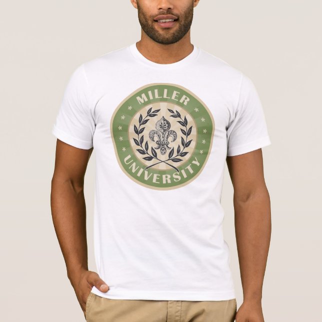 Camiseta Verde de Miller da universidade (Frente)