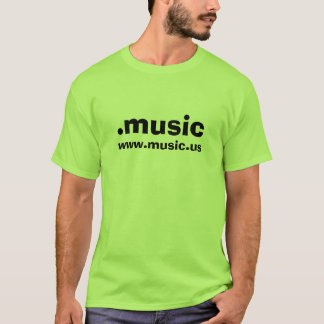 Camiseta verde de .music com WWW