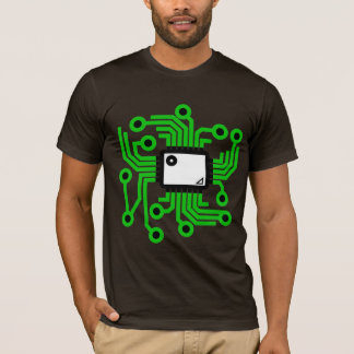 Camiseta Verde de néon da microplaqueta do processador