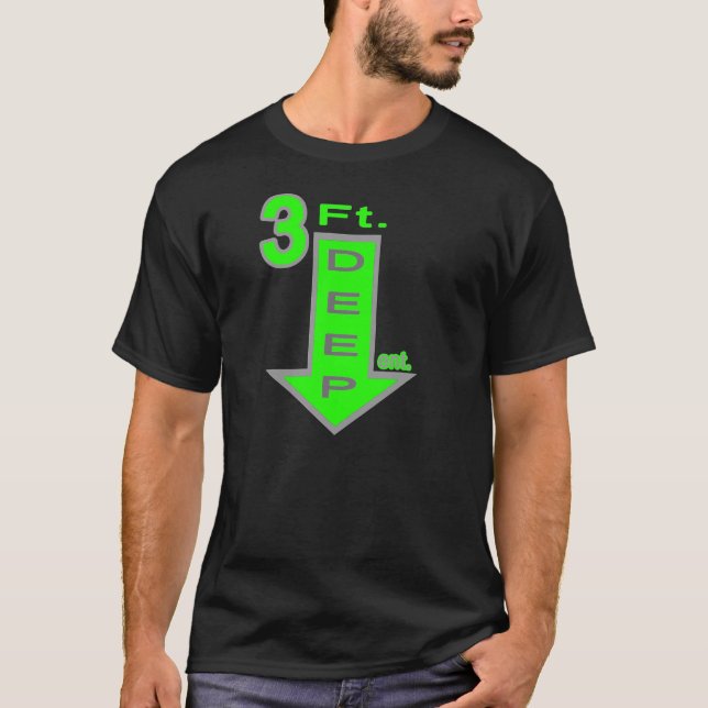Camiseta verde de néon T do entretenimento profundo de 3ft (Frente)