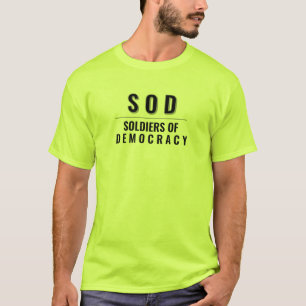 Camiseta Verde de Segurança dos Soldados da Democr