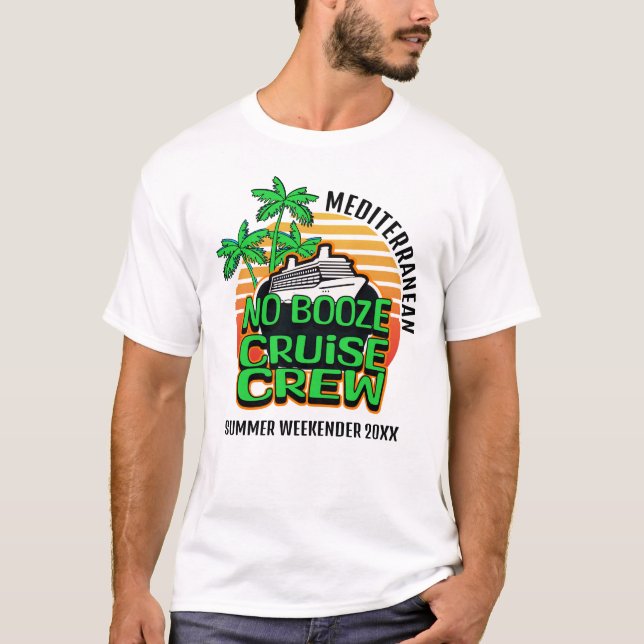 Camiseta Verde Divertido SEM Férias Familiares DE TRIPULAÇÃ (Frente)