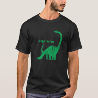 Camiseta Verde do Brachiosaurus do vegetariano do vintage