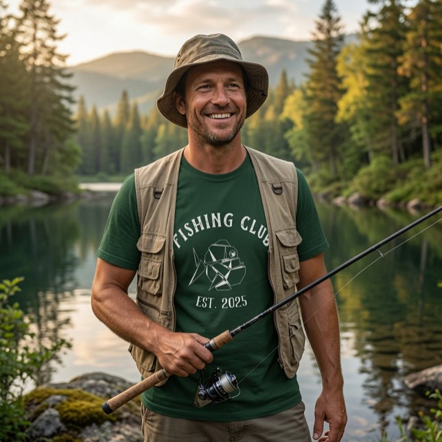 Camiseta Verde do Clube de Pesca, Tee estiloso par (Criador carregado)