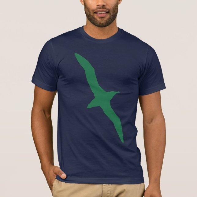 Camiseta Verde do t-shirt do pássaro do albatroz (Frente)