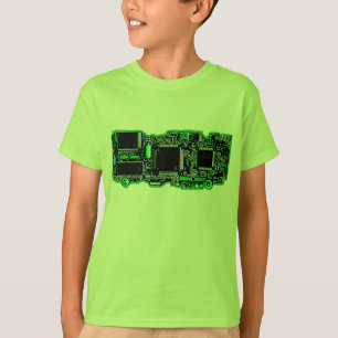 Camiseta Verde dos miúdos do t-shirt do verde 2 do circuit