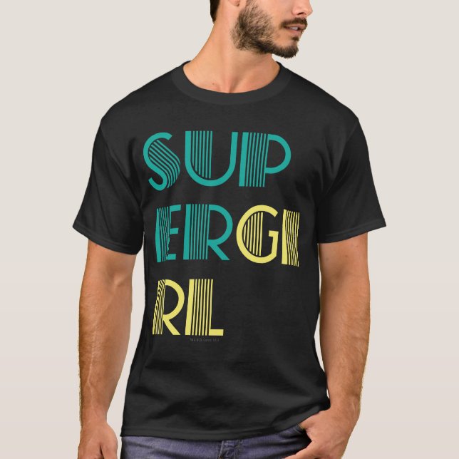 Camiseta Verde e amarelo de Supergirl (Frente)