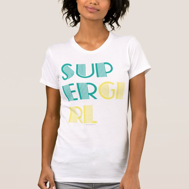 Camiseta Verde e amarelo de Supergirl (Frente)