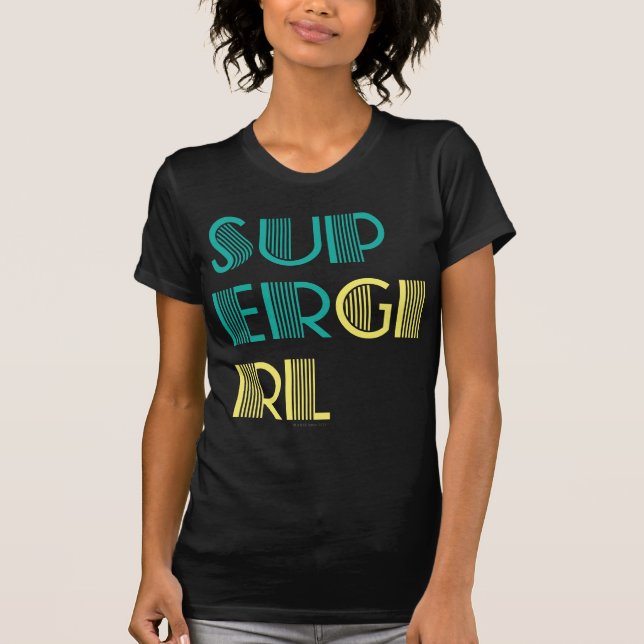 Camiseta Verde e amarelo de Supergirl (Frente)