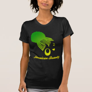 Camiseta Verde e amarelo jamaicanos do Tshirt do preto da