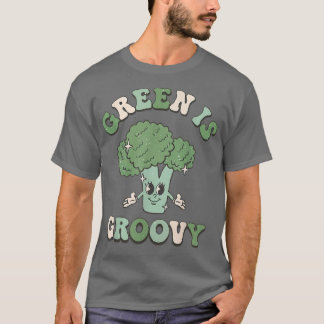 Camiseta Verde é Groovy Dia Mundial da Vegetariana Brocoli 