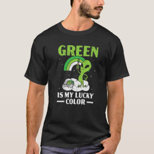 Camiseta Verde É Minha Cor Sortuda, Alienígena Engraçada Ex