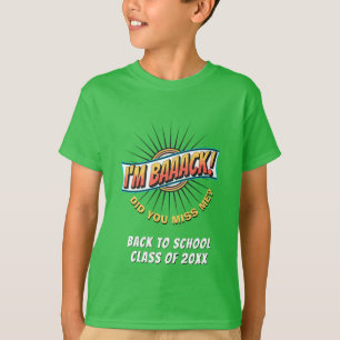 Camiseta Verde Engraçado Estou VOLTANDO À Escola