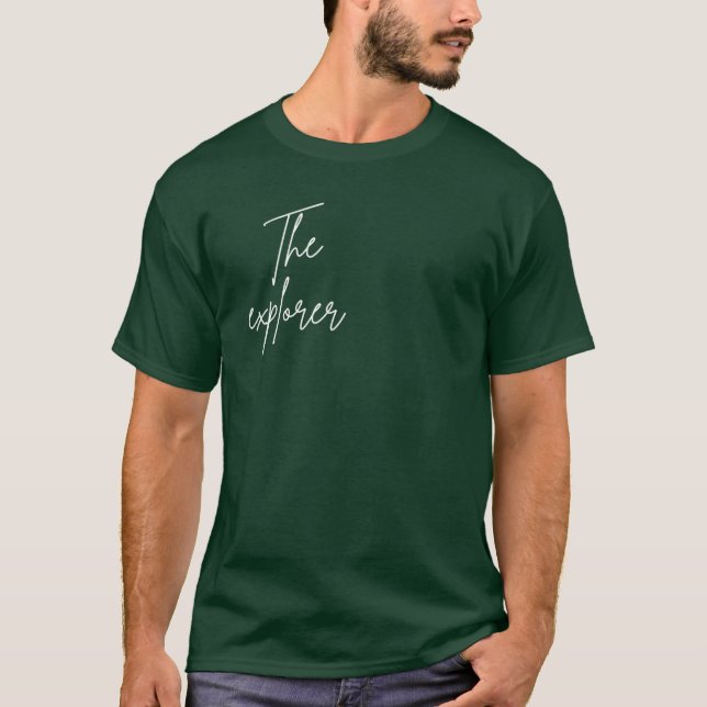 Camiseta Verde-Escuro Estampa "The Explorer" (Frente)