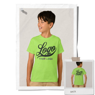 Camiseta Verde limão Empresa Logotipo Trocar Crianças de Ne