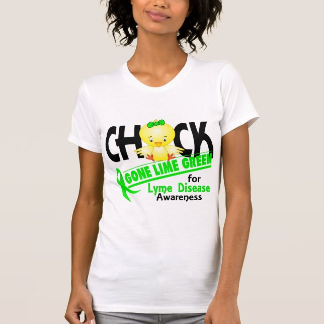Camiseta Verde limão ido pintinho 2 da doença de Lyme (Frente)