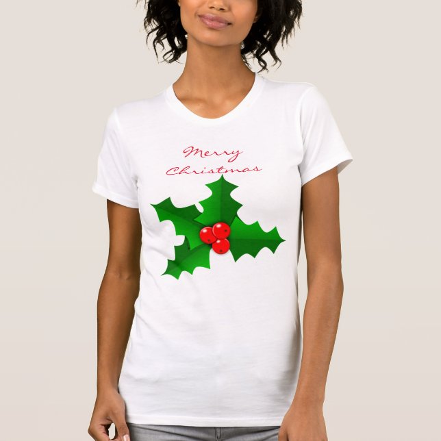 Camiseta Verde Natal e Holly Vermelha Thunder_Cove (Frente)