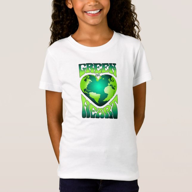 Camiseta VERDE NO CORAÇÃO Retrô Ecológico Ecológico (Frente)