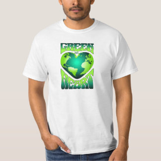 Camiseta VERDE NO CORAÇÃO Retrô Ecológico Ecológico